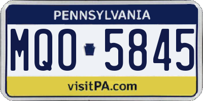 PA license plate MQO5845