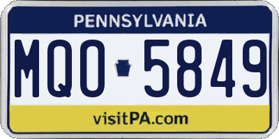 PA license plate MQO5849