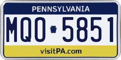 PA license plate MQO5851