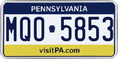 PA license plate MQO5853