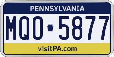 PA license plate MQO5877
