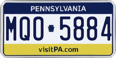 PA license plate MQO5884