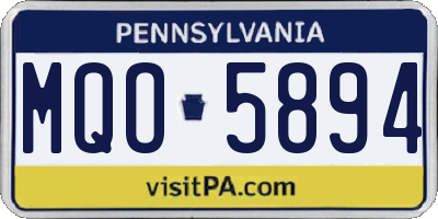 PA license plate MQO5894