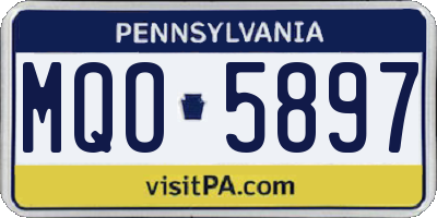 PA license plate MQO5897