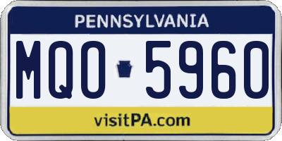 PA license plate MQO5960