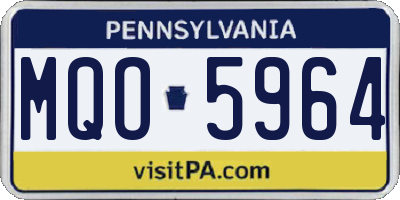 PA license plate MQO5964