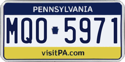 PA license plate MQO5971