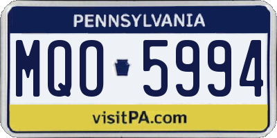 PA license plate MQO5994