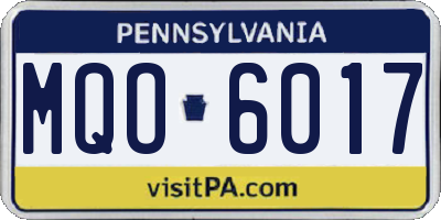 PA license plate MQO6017