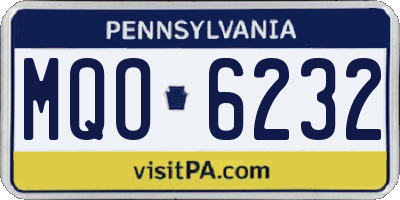 PA license plate MQO6232