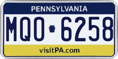 PA license plate MQO6258