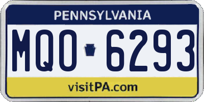 PA license plate MQO6293