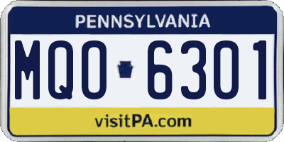 PA license plate MQO6301