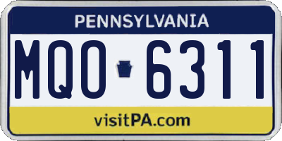 PA license plate MQO6311