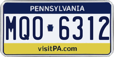 PA license plate MQO6312