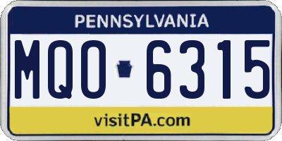 PA license plate MQO6315