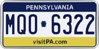 PA license plate MQO6322