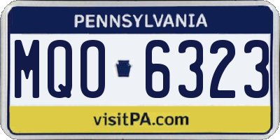 PA license plate MQO6323