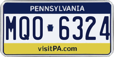 PA license plate MQO6324