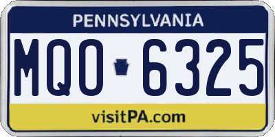 PA license plate MQO6325