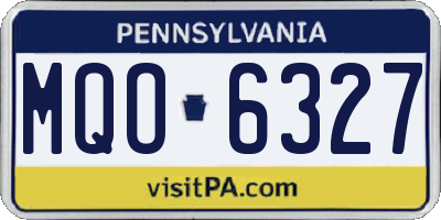 PA license plate MQO6327