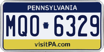PA license plate MQO6329