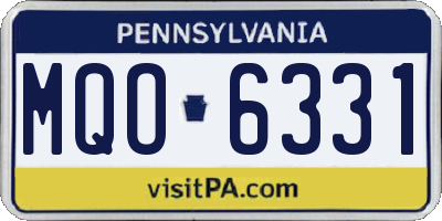 PA license plate MQO6331