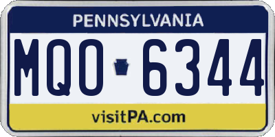 PA license plate MQO6344