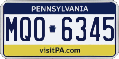PA license plate MQO6345