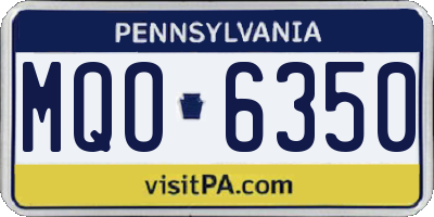 PA license plate MQO6350