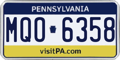 PA license plate MQO6358