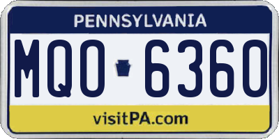 PA license plate MQO6360