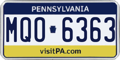 PA license plate MQO6363