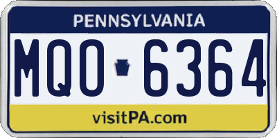 PA license plate MQO6364