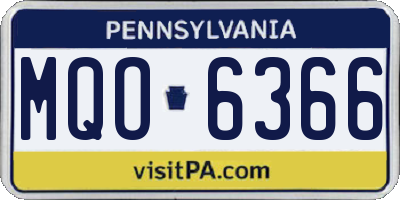 PA license plate MQO6366