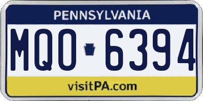 PA license plate MQO6394