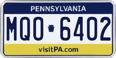 PA license plate MQO6402