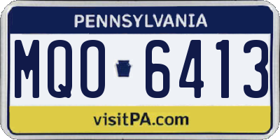 PA license plate MQO6413