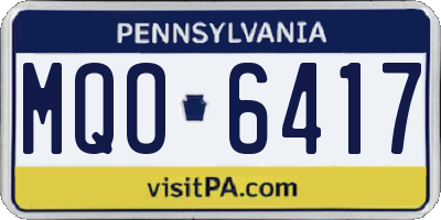 PA license plate MQO6417