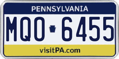 PA license plate MQO6455