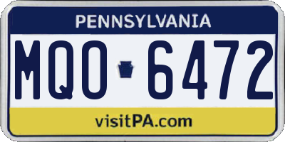PA license plate MQO6472