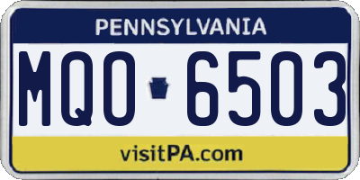 PA license plate MQO6503