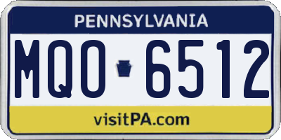 PA license plate MQO6512