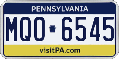 PA license plate MQO6545