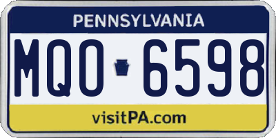 PA license plate MQO6598