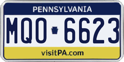 PA license plate MQO6623