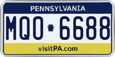 PA license plate MQO6688