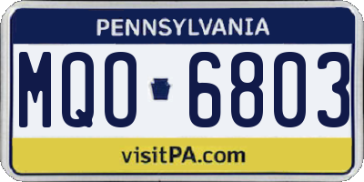 PA license plate MQO6803