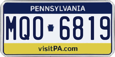 PA license plate MQO6819