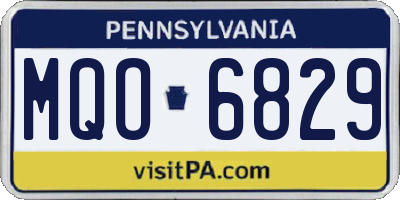 PA license plate MQO6829